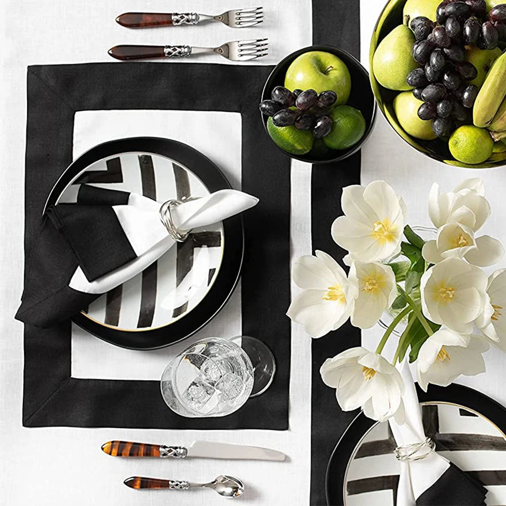 Reusable Custom Classic Edge Curl Professional Kitchen Restaurant Christmas Dinner Wedding Party Linen Cloth Table Napkin