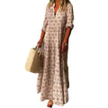 European American Retro Floor-Length Woven Summer New Cross-Border Fashion Large Size Loose Stand Collar Casual Women Imported