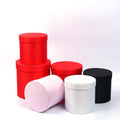 Luxury Silk Cloth Three-piece Set of High-grade Satin Cloth Flowers Round Box Flower Box Round Gift Box