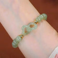Handmade Glass Hetian Jade Bracelet 8mm Beads Elastic Cord Adjustable Friendship Lovers Bracelet Jewelry Women