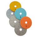TRUE SHINE 100mm Abrasive Polishing Pads 3 Step Diamond Polishing Pads for Granite Marble and Engineered Stone