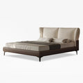 Classic Soft Upholstered Bed Hardwood Design Solid Wooden Bed Frame Metal Legs ODM Home Furniture for Bedroom Set