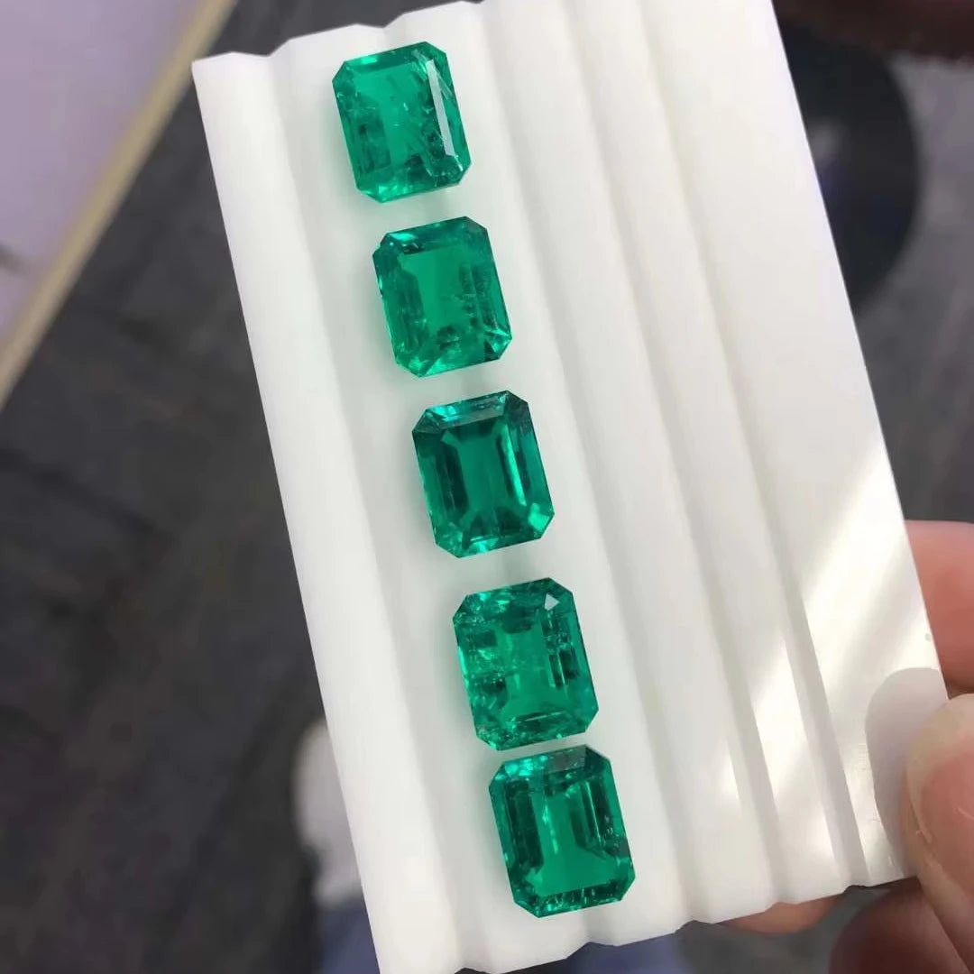 Zhanhao Jewelry Lab Grown Emerald Clean Loose Stone Emerald Cut Jewelry Accessories Gemstone for DIY Jewelry