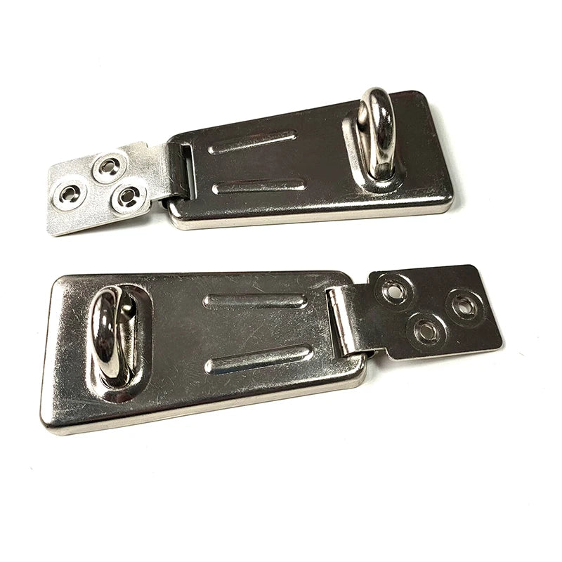Heavy Duty Brass Safety Hasp Latch Lock and Staple Lock 5 Inch Stainless Steel Safety Packlock Clasp