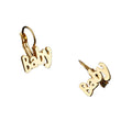 Wholesale Stainless Steel 18k Gold Plated Huggie Hoop Baby Initial Letters Charm Earrings Jewelry Earring