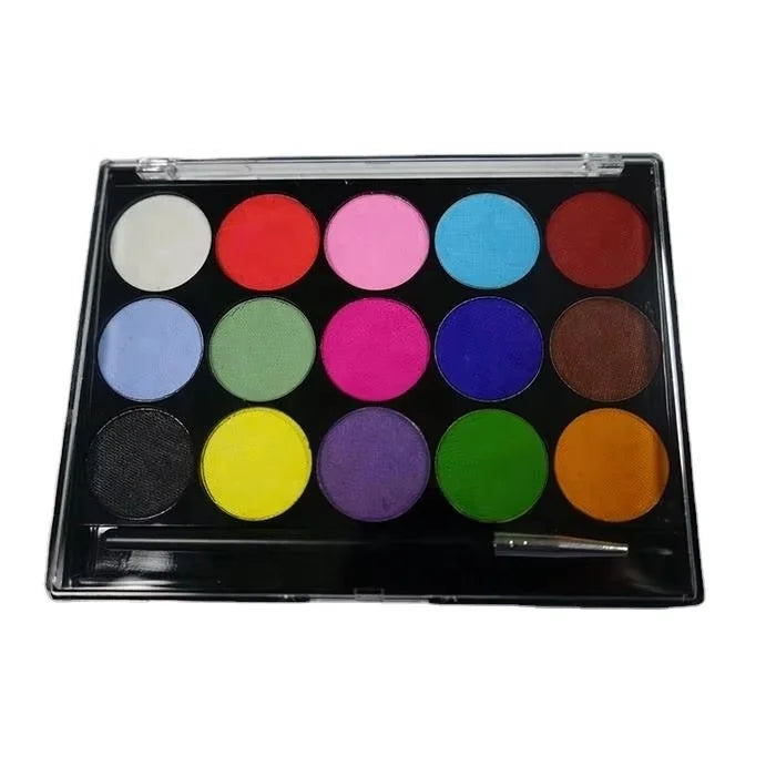 Face Painting Kit Kids Stencils Brushes Glitter Water Based Uv Face Paint Eco Friendly Makeup Palette