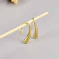 Minimalist 18k Gold Plated Stainless Steel Water Drop Earrings Women Girls Fashion Stud Earrings