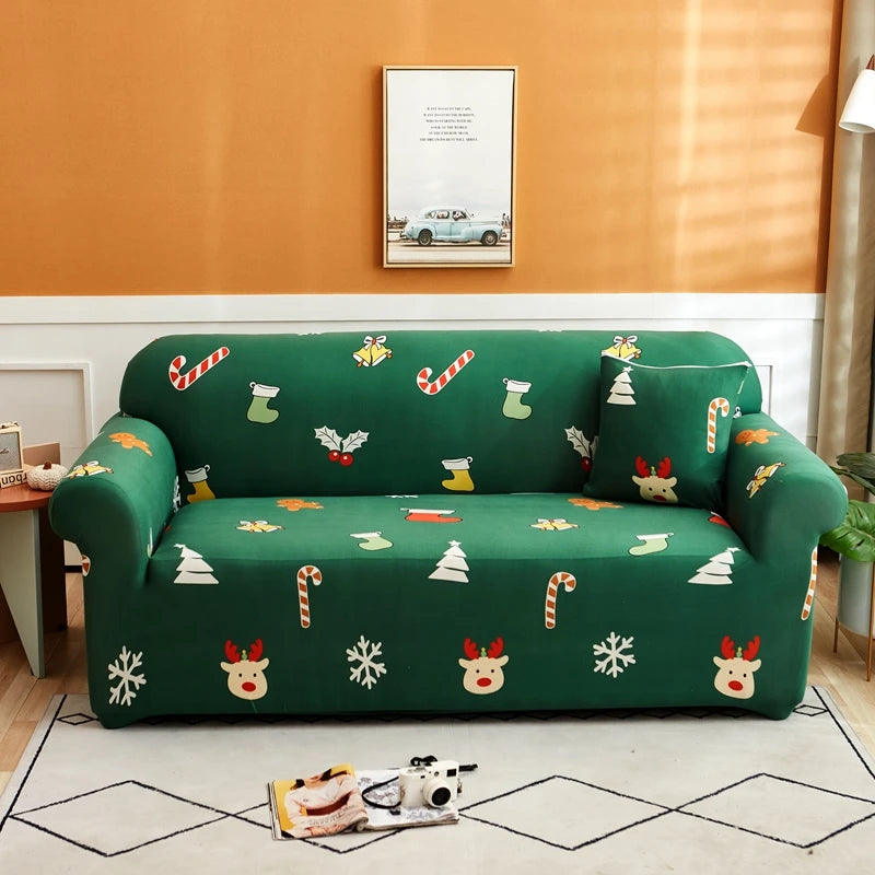 Christmas Style Colorful Sofa Cover Accept Custom Print Sofa Cover