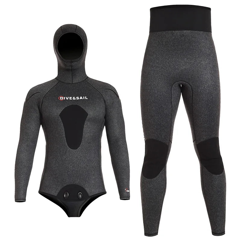 DIVE&SAIL Wholesale 3MM Camo Split Two-Piece Neoprene Diving & Spearfishing Wetsuit Hood Unisex All Seasons
