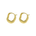 Vintage Geometric 925 Sterling Silver Hoop Earring 18k Gold Plated Irregular U Shape Hoop Earring