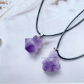 Natural Purple Amethyst Rock Stone Pendant Healing Crystal Chakra Gemstone Charms for Children's Jewelry Making