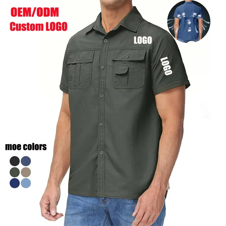 Wholesale Hiking Long Sleeve Quick Dry Shirts Tactical Men Work Wear Outdoor Cargo Fishing Tactical Shirts for Men