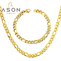 Ason Jewelry New Stainless Steel Length 50CM/55CM/60CM Necklaces 22CM Bracelets Width 7MM Chain All-match Set for Women Men