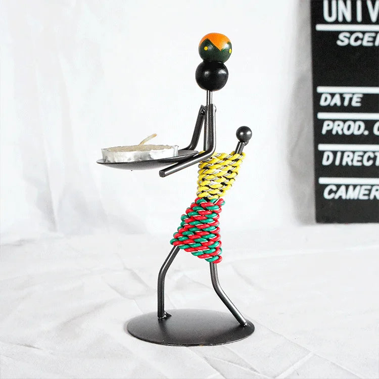 Hot Sale Unique Design Creative Personalized Character Figure Art Deco Chandelier Gold Metal/Glass Handmade Home Decoration for
