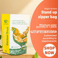 Custom Packaging Flat Bottom Pouch Tea Bag Food Packaging Biodegradable Stand up Zipper Pouch Custom Kraft Paper Sachet Bag