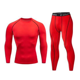 Lanyu Custom Quick Dry Stretchy Sports Gym Fitness Suit 2 Pieces Men's Compression Leggings Rash Guard Adult Size Elastic Waist