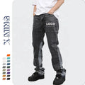 Design Men Flared Jeans Patchwork Loose Hip Hop Denim Pants Washed Jeans Distressing Destroyed Flare Jeans Pants for Men