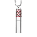Aromatherapy Stainless Steel Essential Oil Necklace Diffuser Cylinder Perfume Pendant Fragrance Necklace for Men and Women