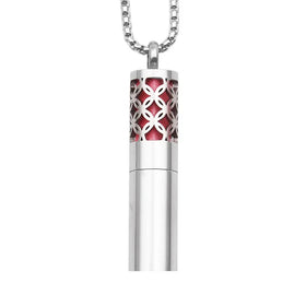 Aromatherapy Stainless Steel Essential Oil Necklace Diffuser Cylinder Perfume Pendant Fragrance Necklace for Men and Women