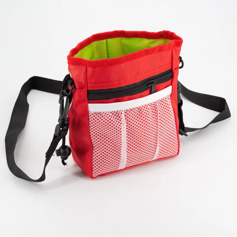 Adjustable Shoulder Strap Waterproof Nylon Dog Training Treat Pouch with Fiber Whistles Print Pet Training Supplies for Trainers