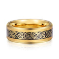 In Stock Luxury Tungsten Gold Jewelry 8MM Gold Wedding Ring Gold Men Ring Tungsten Engagement Ring