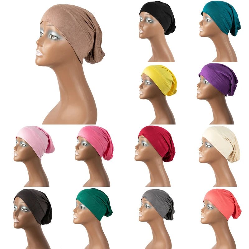 Yiwu Factory Cheap Classic Underscarf Cotton Bonnet Hijab Cap Inner Women Hot Inner Cap Turban Sports Hat