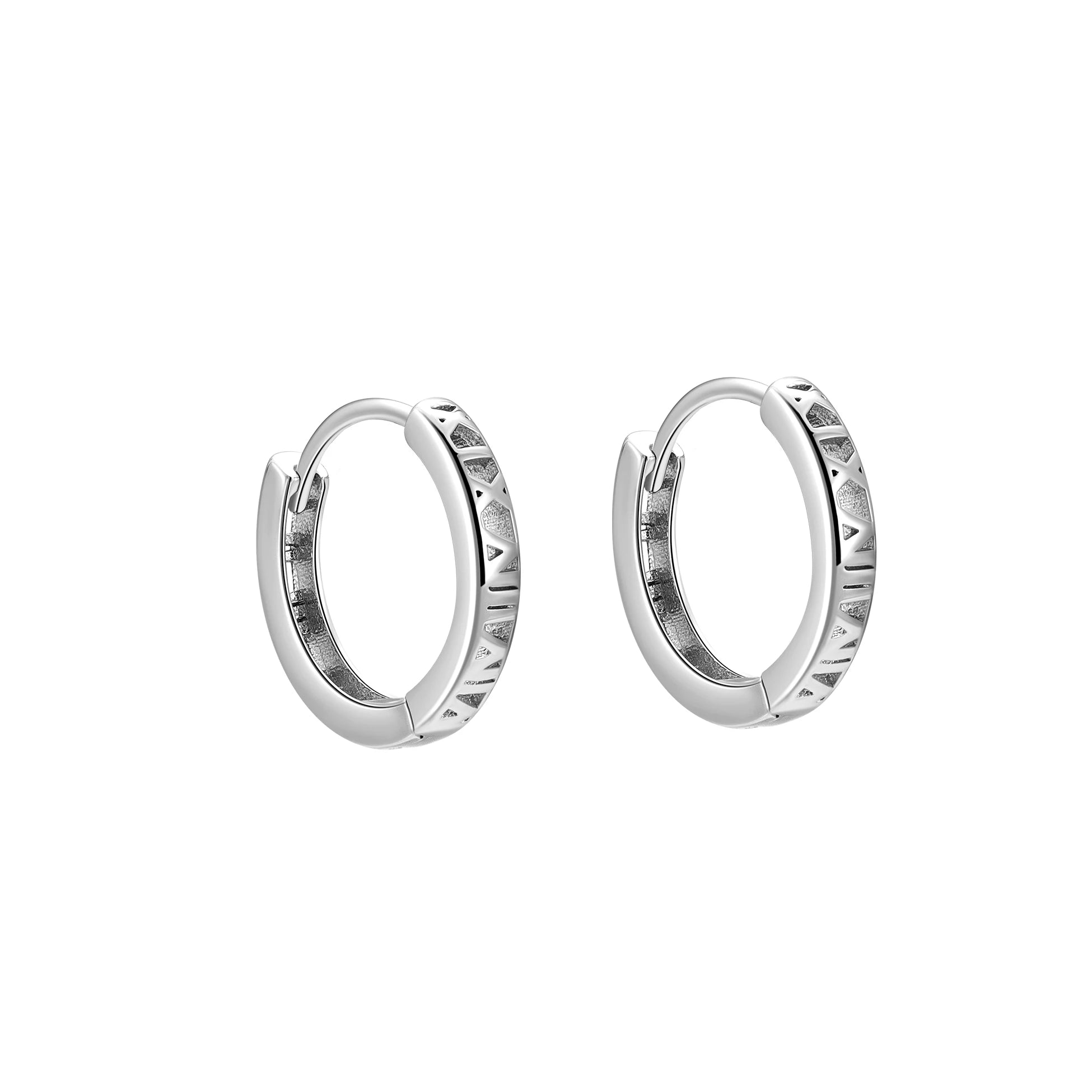 Trendy Fashion Hoop 925 Sterling Silver Geometric Hollow Roman Number Earrings Set Fine Jewelry Women Wholesale