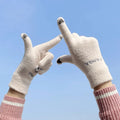Cute Panda Plush Cycling Outdoor Ladies Riding Touchscreen Knitted Warm Women Gloves for Winter