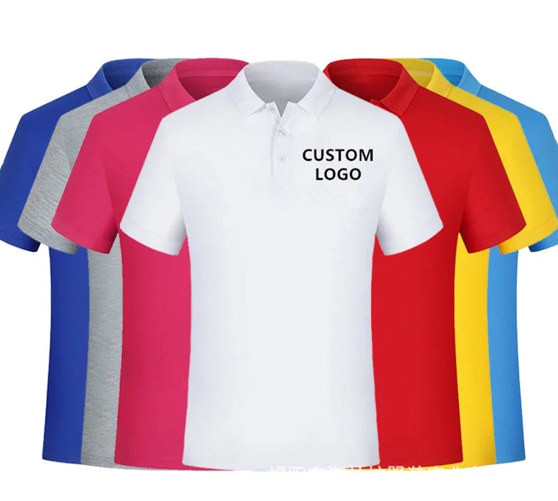 New Design Custom Embroidery logo T-shirts Polo Cotton Polyester Cool Summer Worker Cloth Plus Size Men Polo Shirt