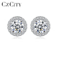 CZCITY Stud Statement Silver Dainty Jewellery Lady Luxury Round 2026 Designer Moissanite Earing New Fashion Earring