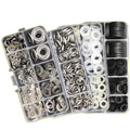 360pcs M2-M10 Solid Stainless Steel Seal Ring Set Zinc Flat Washer M2.5-M6 External Tooth Split General Repair for Sump Plug Oil