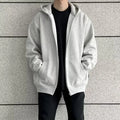 Unisex 100% Cotton Puff Printing Hoodie Custom Full Face Zip-up Hip Hop Style Oversized Winter Streetwear with Front Logo