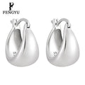 925 Sterling Silver Teardrop Huggie Hoop Earrings for Women Minimalist Jewelry Suitable for Daily Office or Gift Wear
