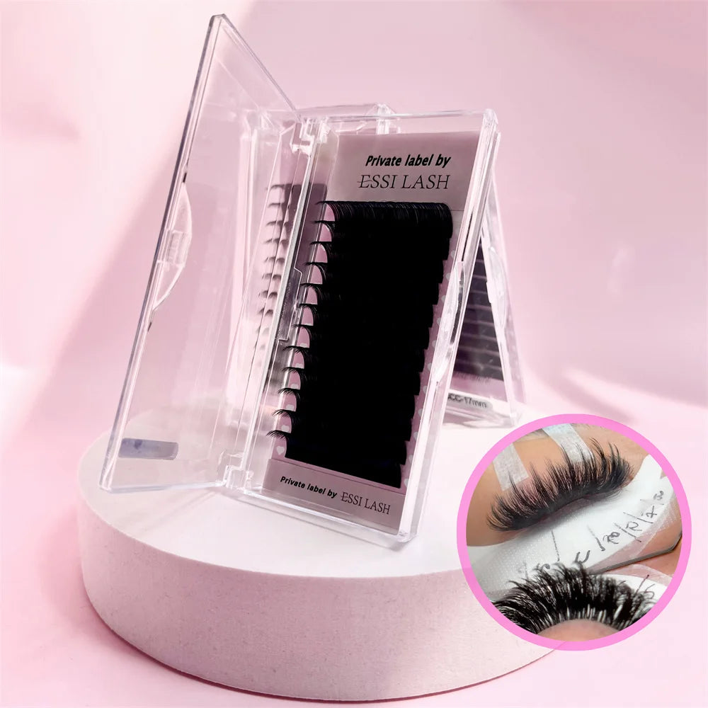 Wholesale Eyelash Extensions Mink Lashes Custom logo Lash Trays Matte Black Cashmere Lashes Tray