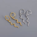 Fashion 925 Silver Snake Pendant Gold Earrings Animal Pendant Jewelry Women Earrings