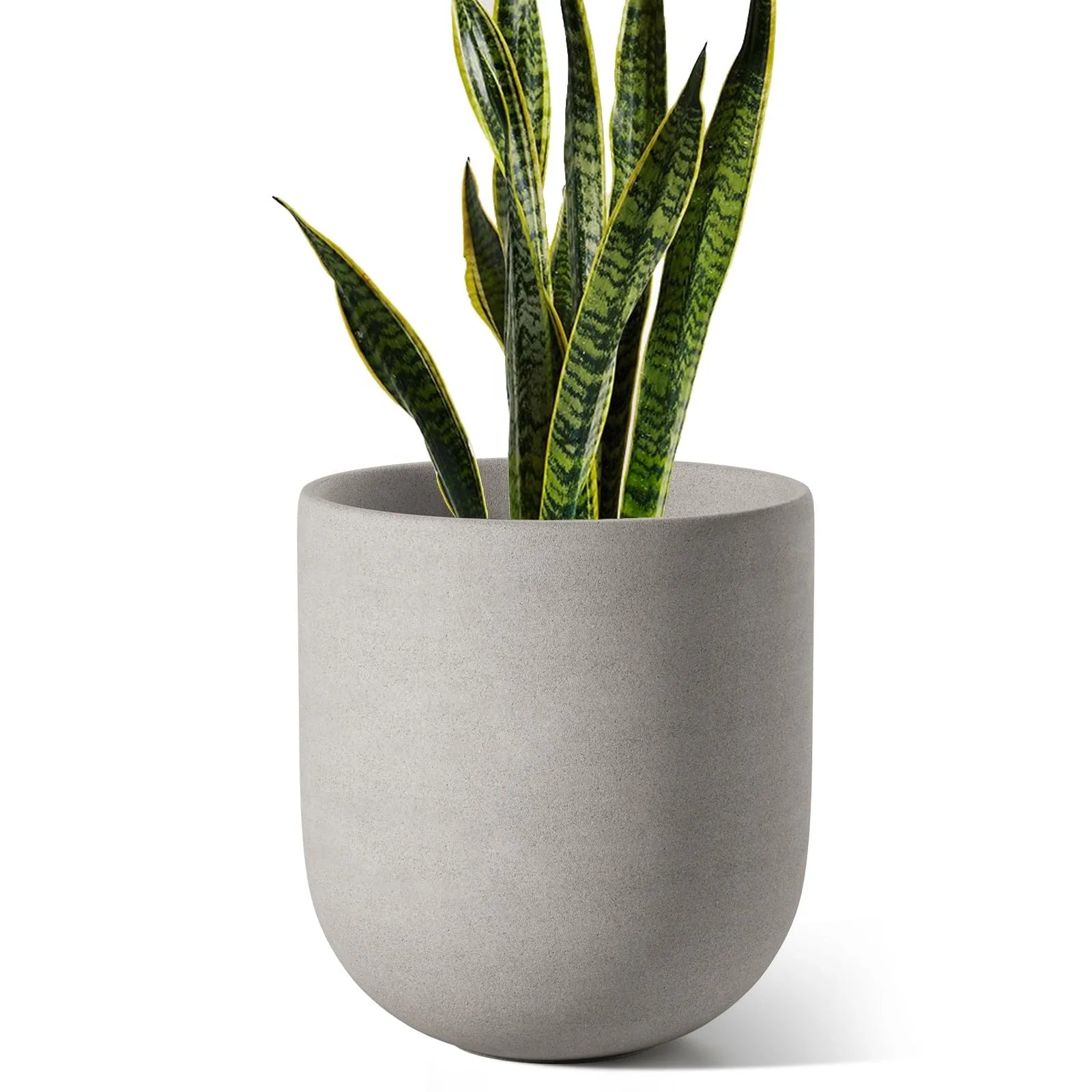 Minimalist Nordic Gray Ceramic Flower Pot With Hole and Tray Matt Glaze Plant Garden Exquisite Home Decoration