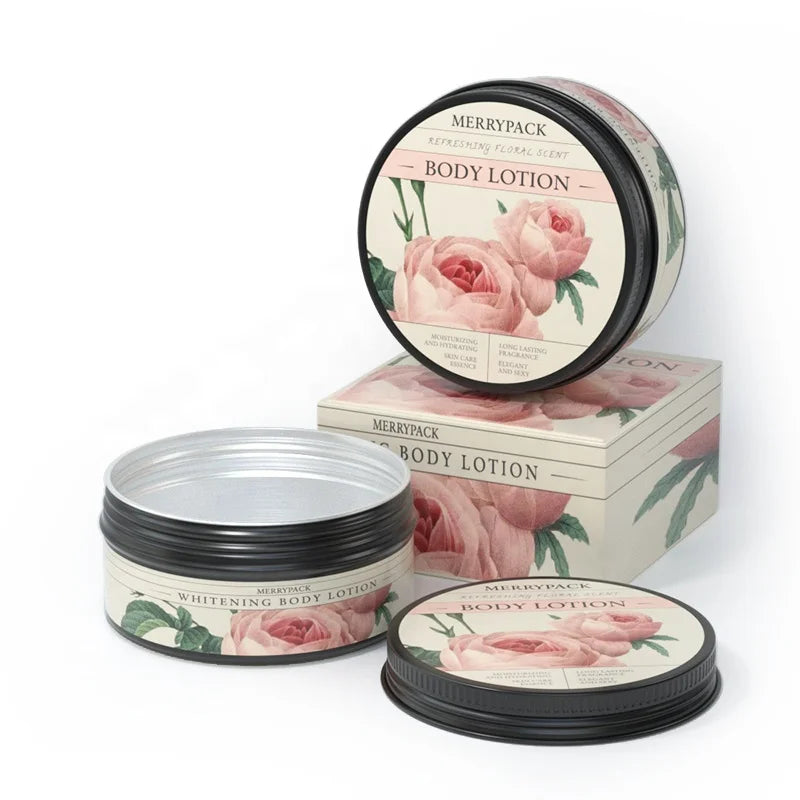 Portable Aluminum Tin 200ml Black Aluminium Jar Cosmetics Solid Perfume Cream Soap Tin Box Aluminium Can