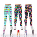 2025 Hot Sale Kids Custom Digital Printing Flower Printed Girls Full Length Comfort Leggings