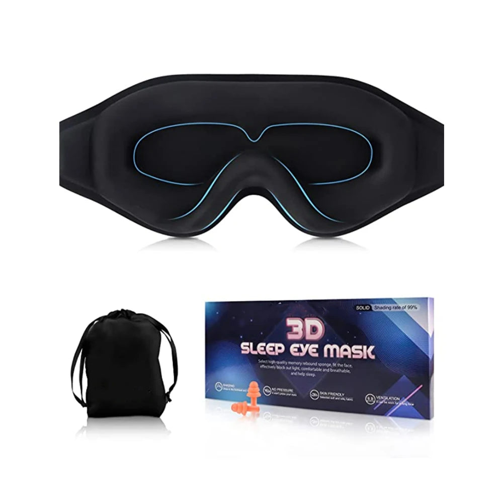 3D Contoured Satin Modal Fabric Crystal Knit Anti-Wrinkle Eye Mask Blocking Light Sleeping Mask Elastic Strap Travel-Friendly No