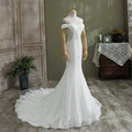 2021 Elegant Off Shoulder Mid East Quality Mermaid Wedding Dress Lace Appliques Lace up Back Plus Size Wedding Gown