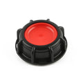2" IBC Cap with Male/Female S60x6 Thread Black & Red Smooth Surface Removable Closure Model IBCBALL50 for IBC Tank Valve
