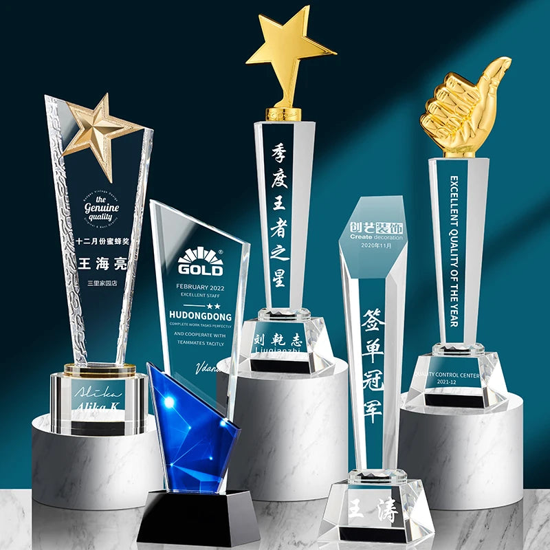 Crystal Trophy Medal Customization Company School Children's Competition Trophy Customization Trophy and Award