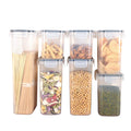 7 PCS BPA Free Large Capacity Reusable Airtight Durable Plastic Storage Container Set Freshness Preservation Classic Square