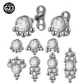 G23 Titanium Unisex Fashion Body Piercing Jewelry Crystal Gem Dermal Anchor Head Skin Diver Hide Safety Tattoo Piercing Jewelry