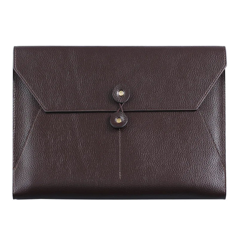 Laptop A4 A5 Custom logo Pocket Fabric PU Leather Waterproof Fireproof Mesh Zipper Storage Portfolio File Folder Document Bag