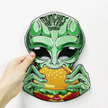 Cheap Back Applique Green Aliens Eating Hamburgers Clothes Embroidery Patches