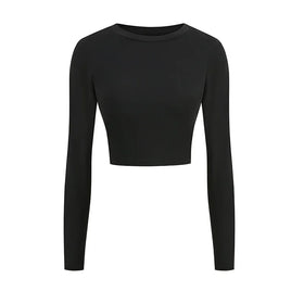 Basic Women T-shirts Cropped Women Tshirts Long Sleeve Crop Top