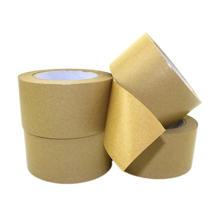 Customizable Size Thickness Waterproof Antistatic Carton Sealing Kraft Paper Tape Acrylic Adhesive Single Sided Custom Logo