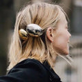 Design Geometric Glossy Gold Silver Color Metal Eggshell Hairgrips Barrettes for Women Girls Party Hairwear Hair Pins