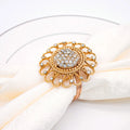 Retro Table Accessories Bead Napkin Holder Rhinestone Sunflower Napkin Rings for Wedding/party/hotel/banquet Decoration